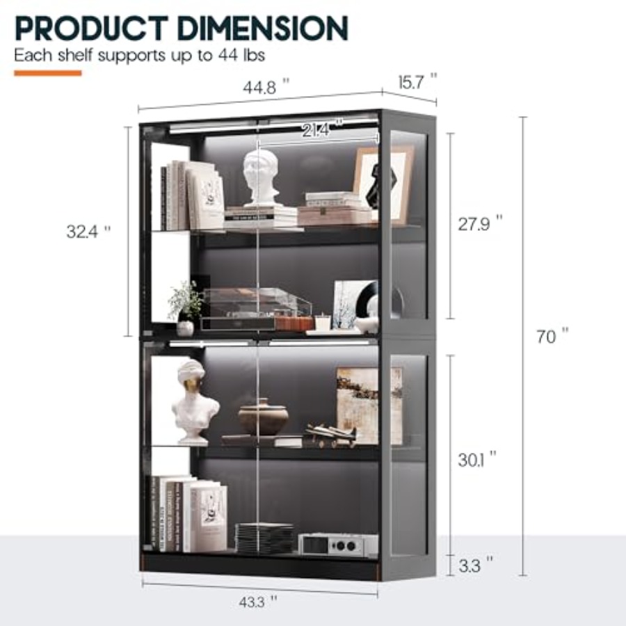 45-inch RGB-displaykast met gl - Glass Cabinet Display recensie en prijs