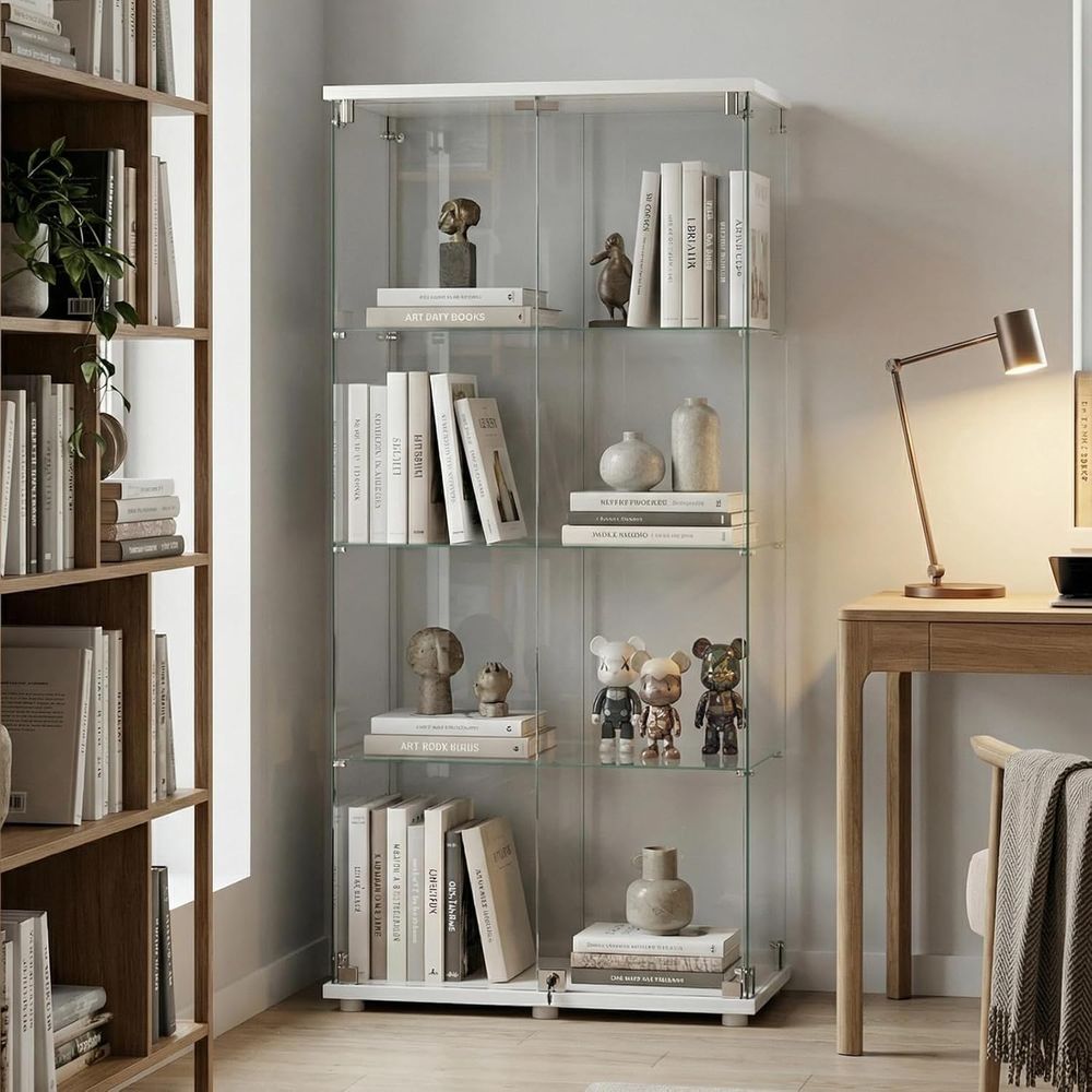 Vitrinekast van gehard glas, 4 - Glass Cabinet Display recensie en prijs