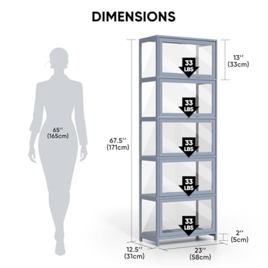 5-laags vitrinekast met acryld - Glass Cabinet Display recensie en prijs