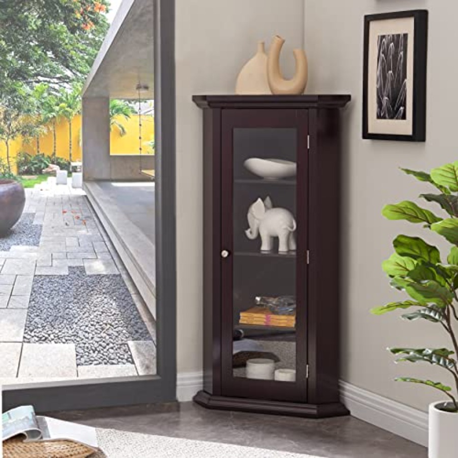 Hoekvitrine voor de woonkamer, - Glass Cabinet Display recensie en prijs
